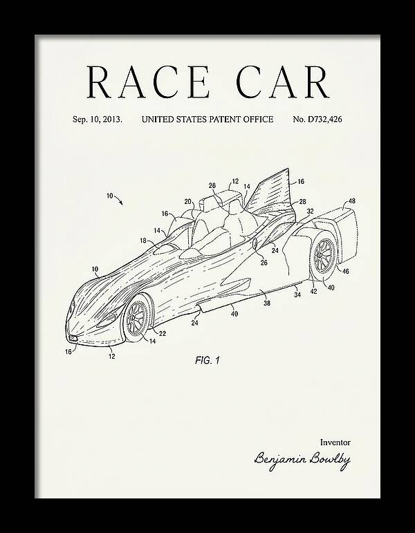Race Car Minimalist Patent Usd732426s1