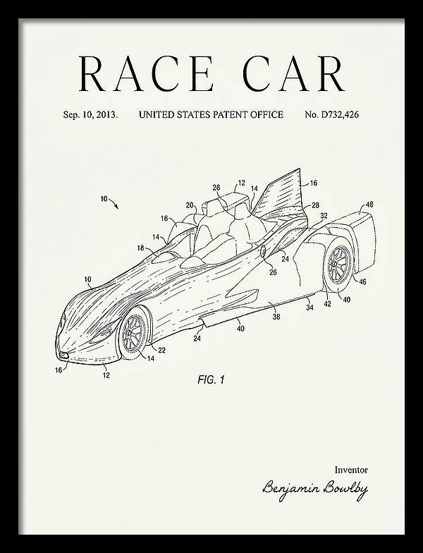 Race Car Minimalist Patent Usd732426s1