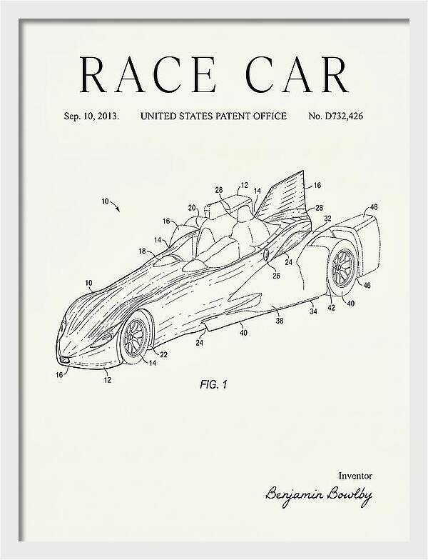 Race Car Minimalist Patent Usd732426s1
