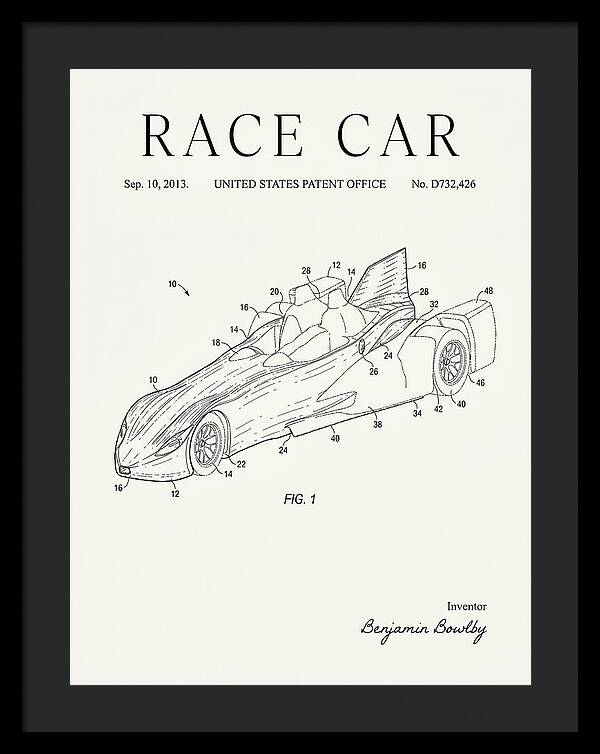 Race Car Minimalist Patent Usd732426s1