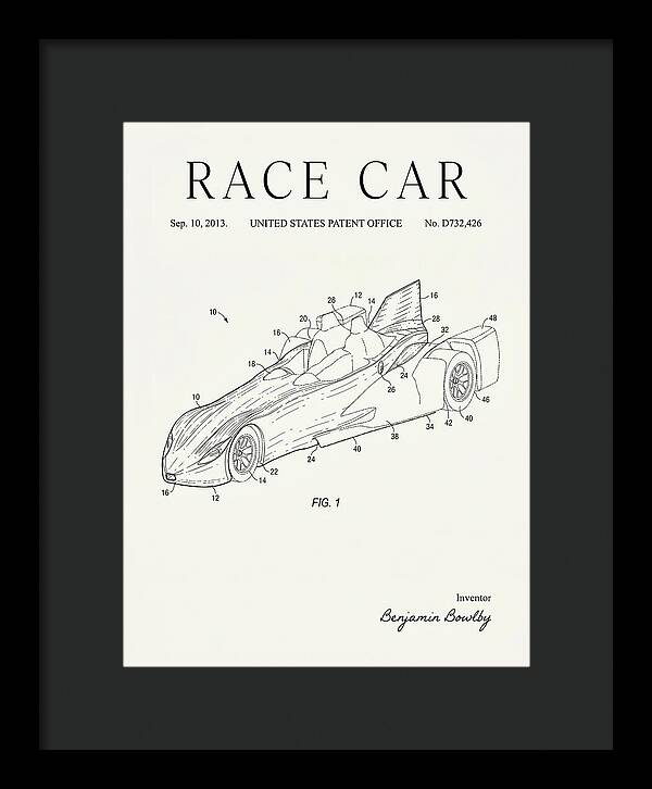Race Car Minimalist Patent Usd732426s1