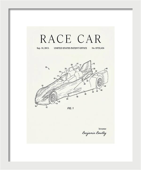Race Car Minimalist Patent Usd732426s1