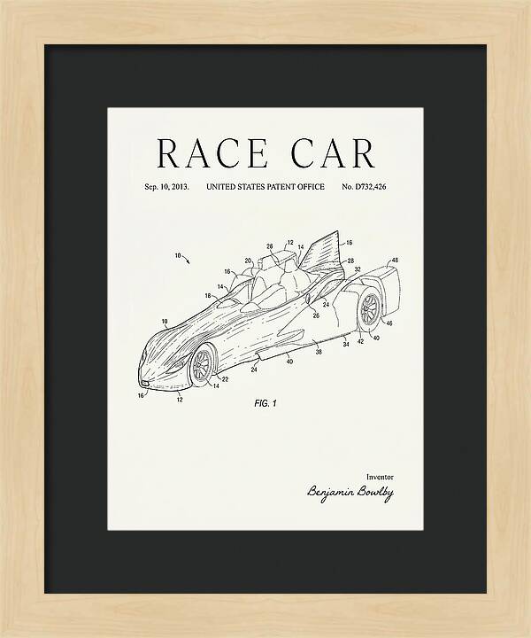 Race Car Minimalist Patent Usd732426s1