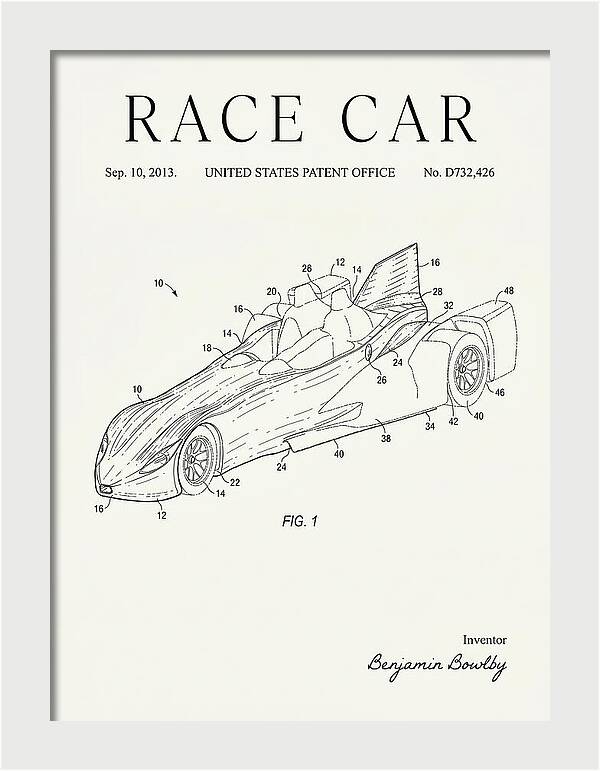 Race Car Minimalist Patent Usd732426s1