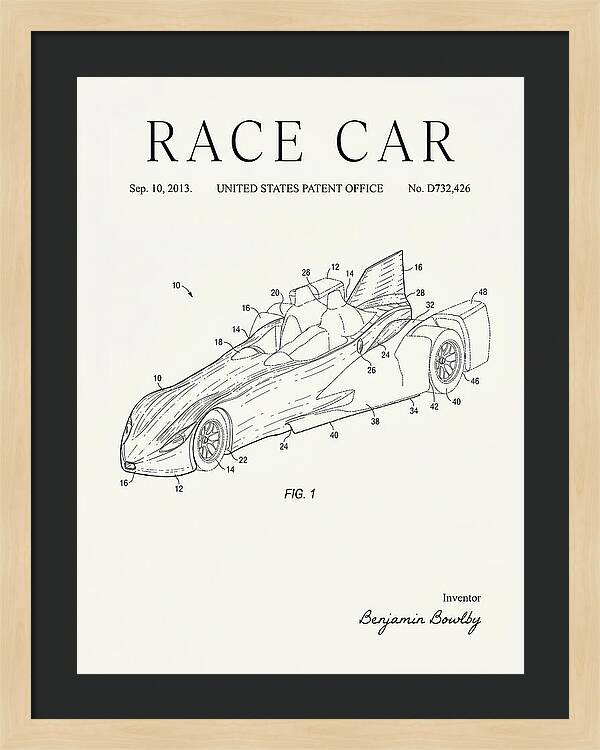 Race Car Minimalist Patent Usd732426s1