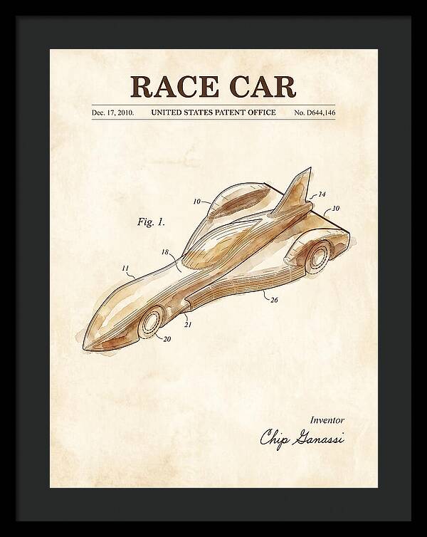 Race Car Watercolor Patent Usd644146s1