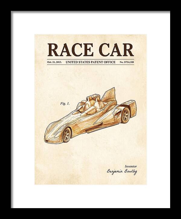 Race Car Watercolor Patent Usd714188s1