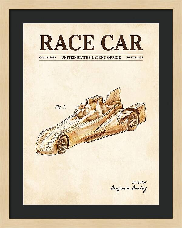 Race Car Watercolor Patent Usd714188s1