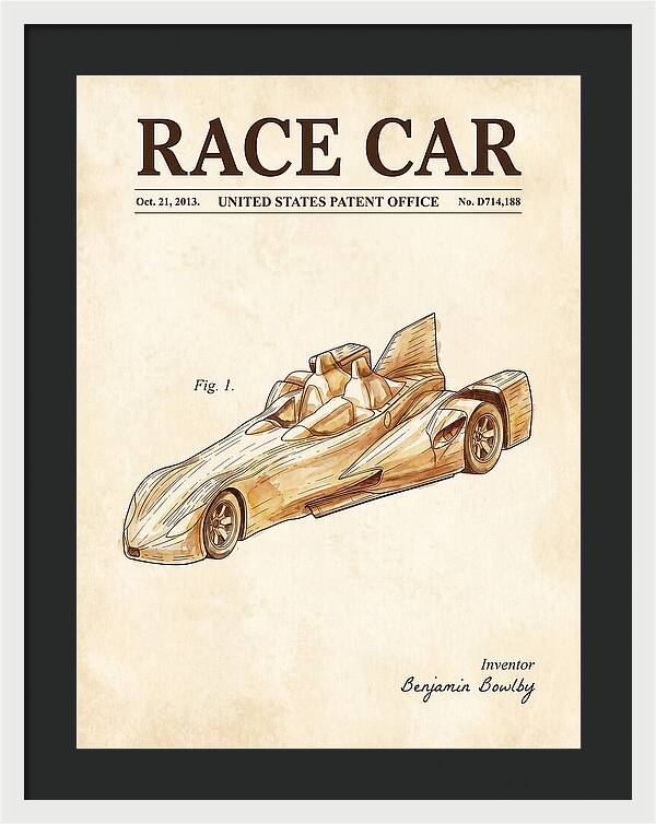 Race Car Watercolor Patent Usd714188s1