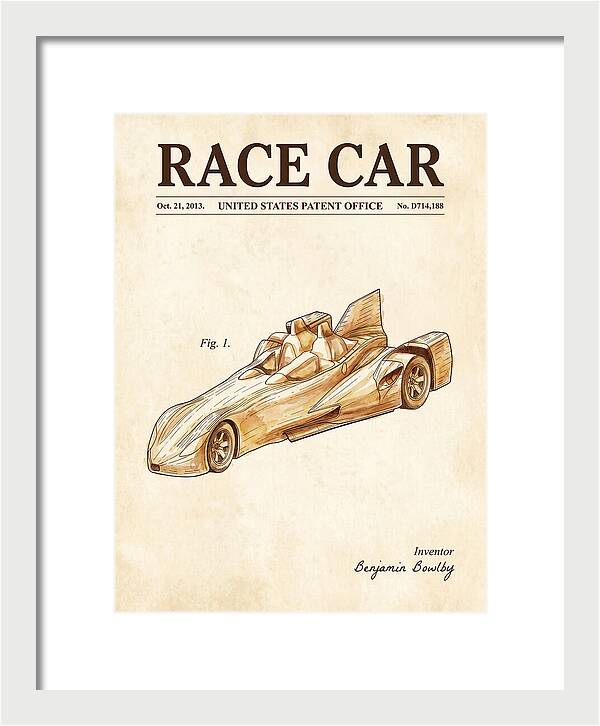 Race Car Watercolor Patent Usd714188s1