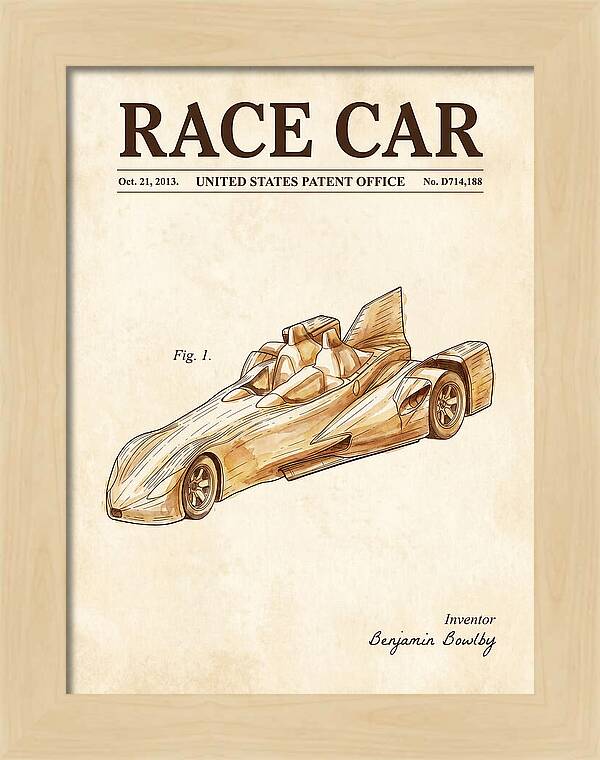 Race Car Watercolor Patent Usd714188s1