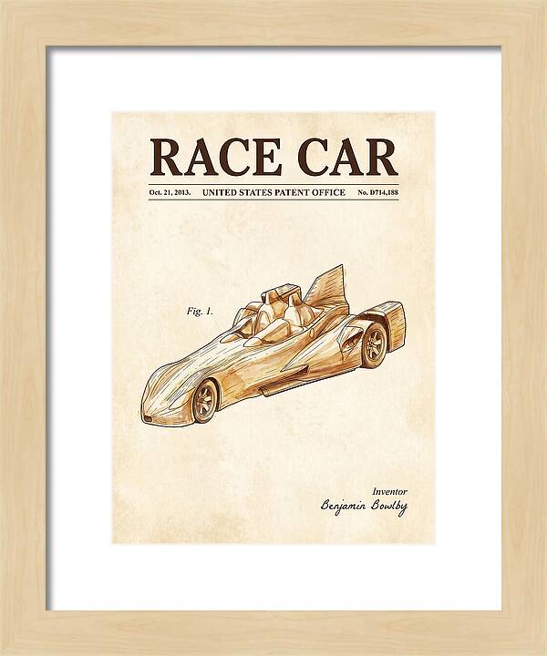 Race Car Watercolor Patent Usd714188s1