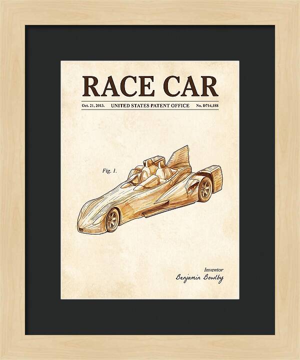 Race Car Watercolor Patent Usd714188s1