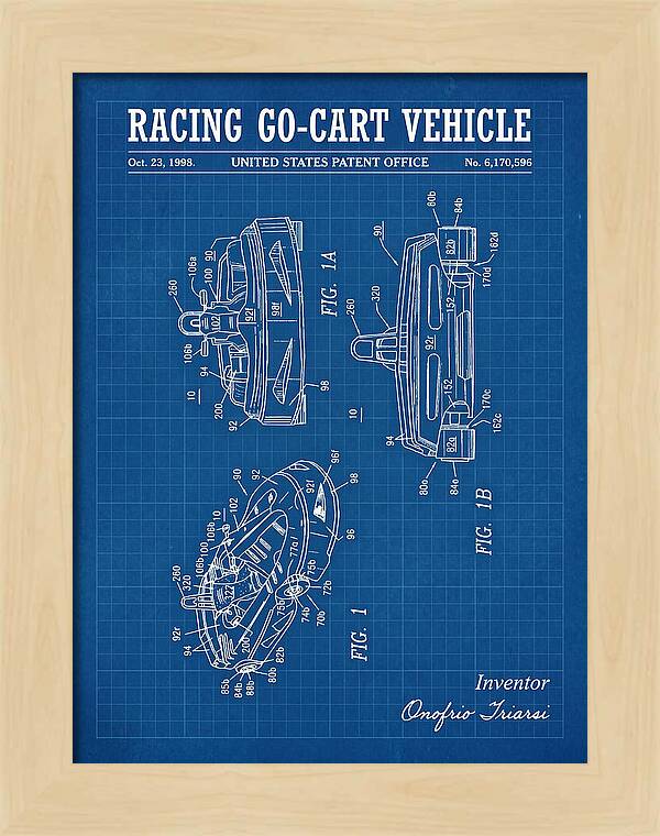 Racing Go Cart Vehicle Blueprint Patent Us6170596b1