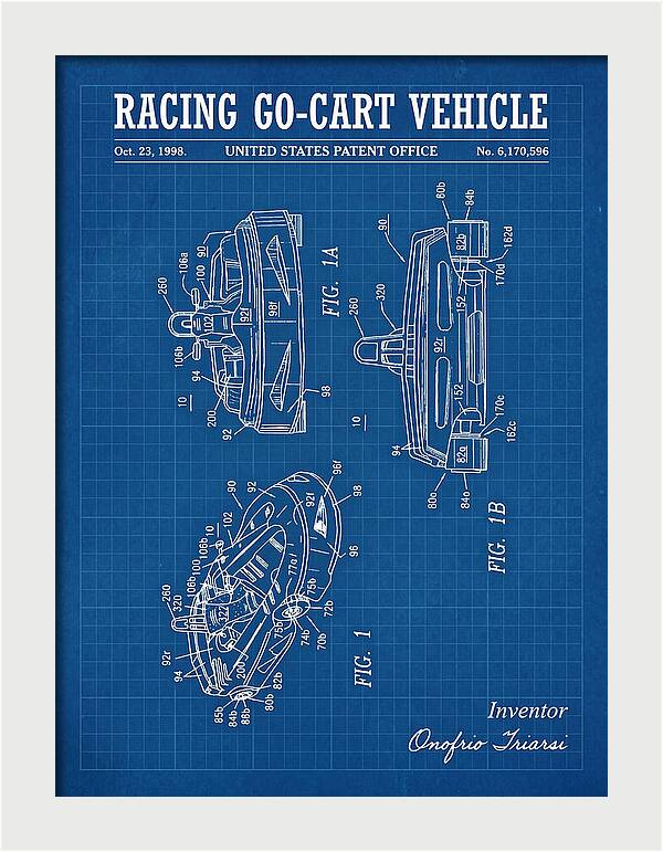 Racing Go Cart Vehicle Blueprint Patent Us6170596b1