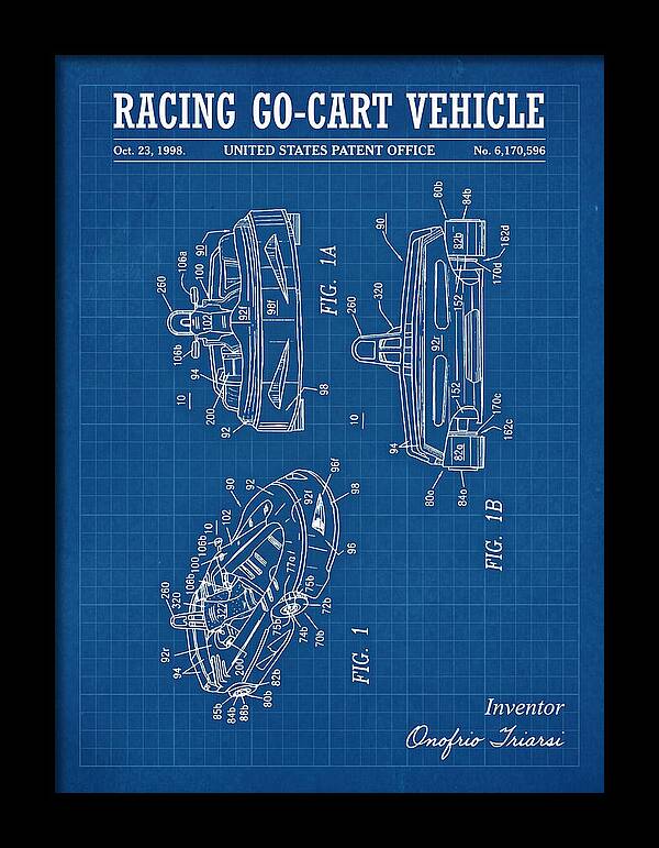Racing Go Cart Vehicle Blueprint Patent Us6170596b1