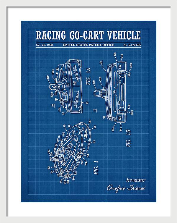 Racing Go Cart Vehicle Blueprint Patent Us6170596b1