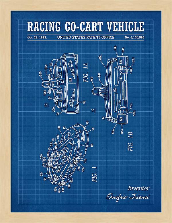 Racing Go Cart Vehicle Blueprint Patent Us6170596b1