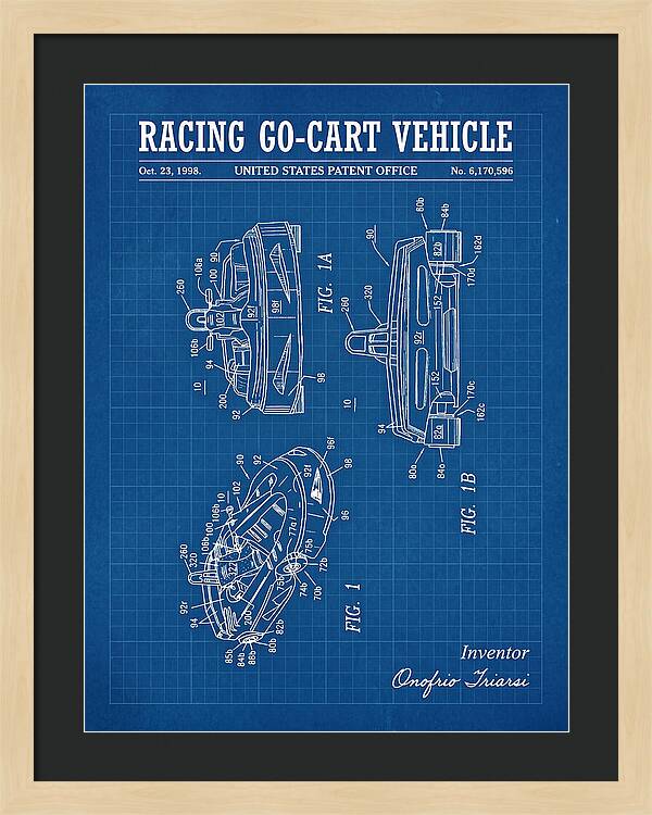 Racing Go Cart Vehicle Blueprint Patent Us6170596b1