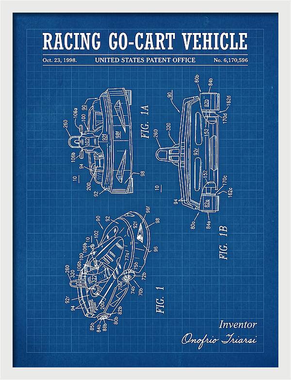 Racing Go Cart Vehicle Blueprint Patent Us6170596b1