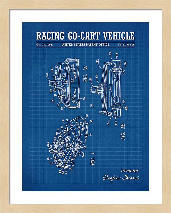 Racing Go Cart Vehicle Blueprint Patent Us6170596b1
