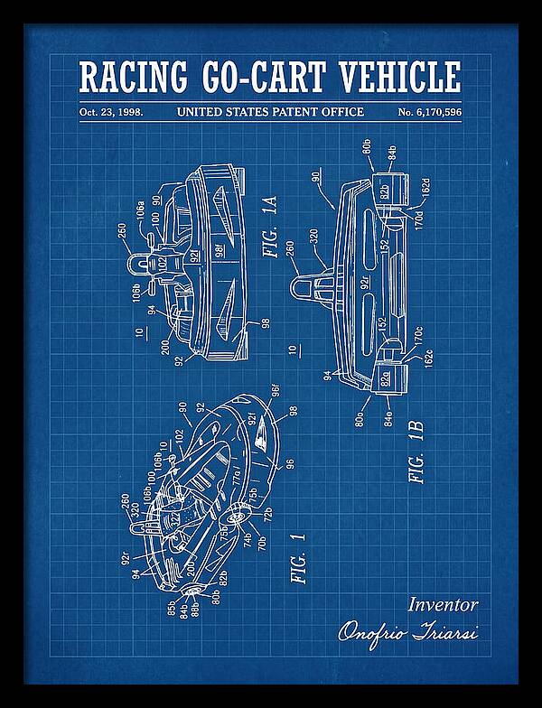 Racing Go Cart Vehicle Blueprint Patent Us6170596b1