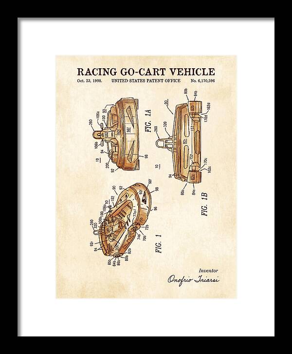 Racing Go Cart Vehicle Watercolor Patent Us6170596b1
