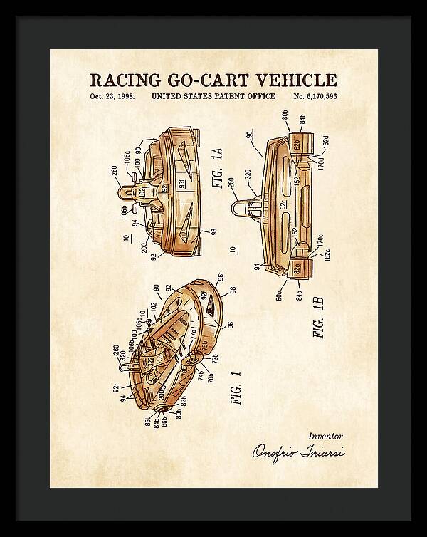 Racing Go Cart Vehicle Watercolor Patent Us6170596b1