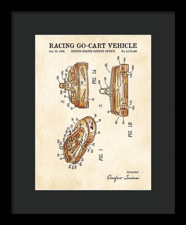 Racing Go Cart Vehicle Watercolor Patent Us6170596b1
