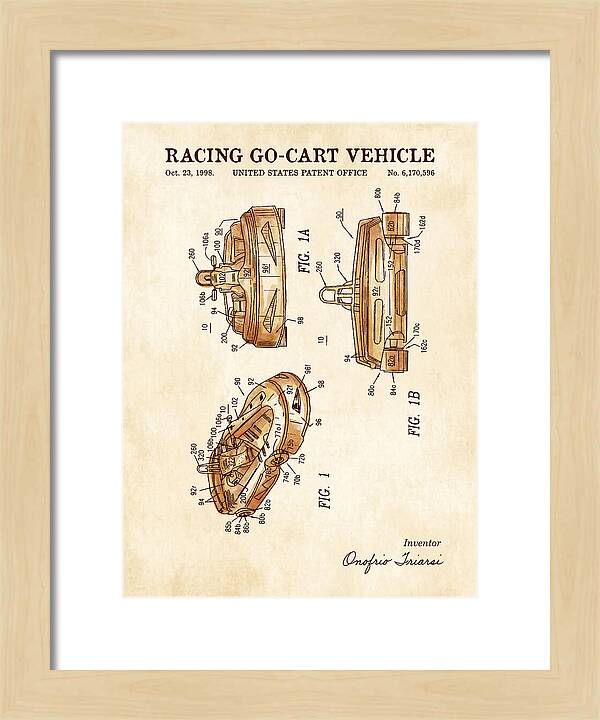 Racing Go Cart Vehicle Watercolor Patent Us6170596b1