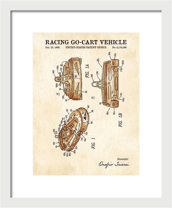 Racing Go Cart Vehicle Watercolor Patent Us6170596b1