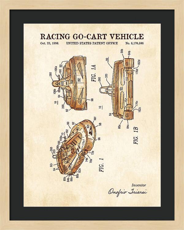 Racing Go Cart Vehicle Watercolor Patent Us6170596b1