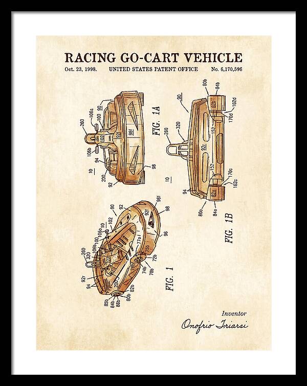 Racing Go Cart Vehicle Watercolor Patent Us6170596b1