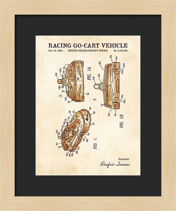 Racing Go Cart Vehicle Watercolor Patent Us6170596b1