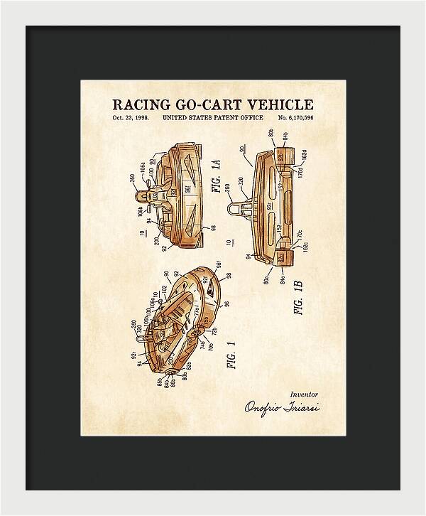 Racing Go Cart Vehicle Watercolor Patent Us6170596b1