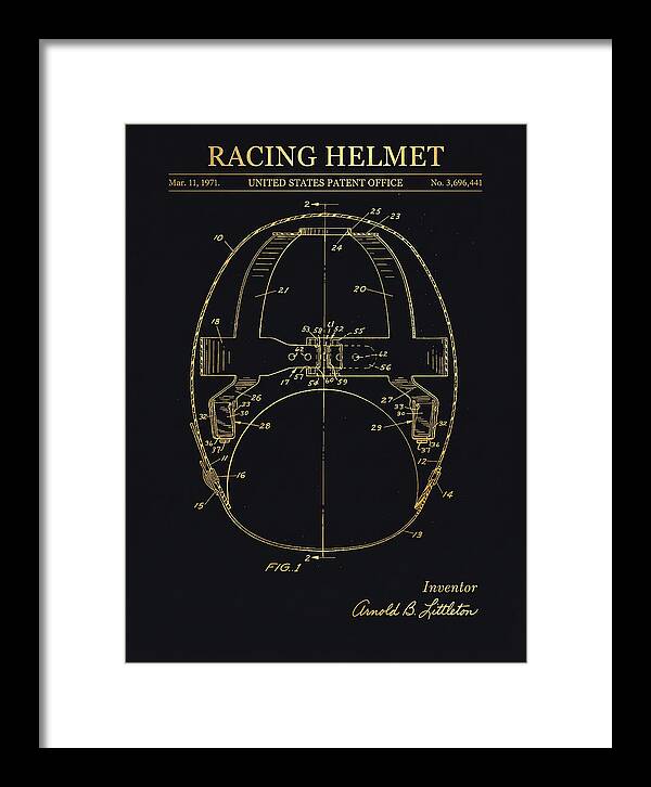 Racing Helmet Gold Patent Us3696441a