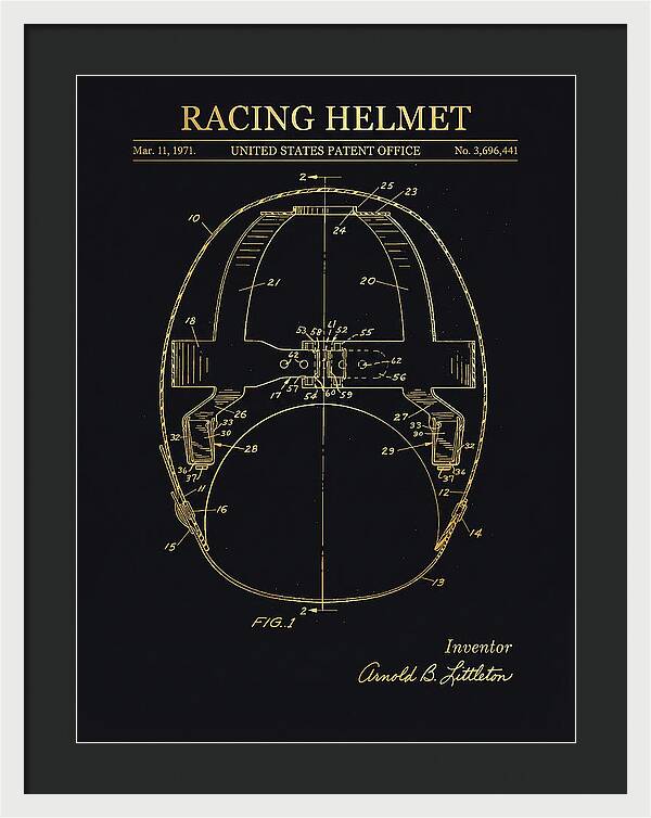 Racing Helmet Gold Patent Us3696441a