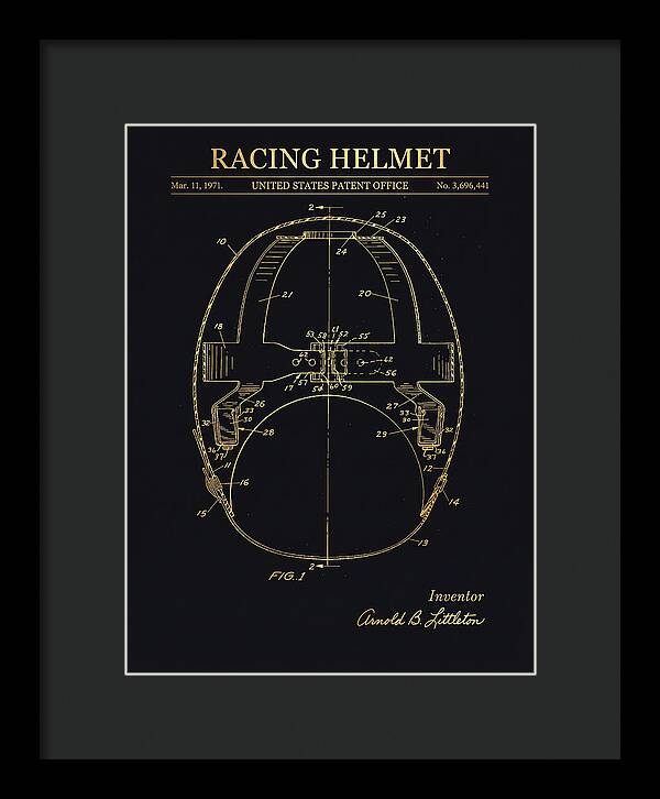 Racing Helmet Gold Patent Us3696441a