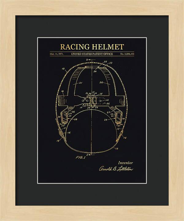 Racing Helmet Gold Patent Us3696441a