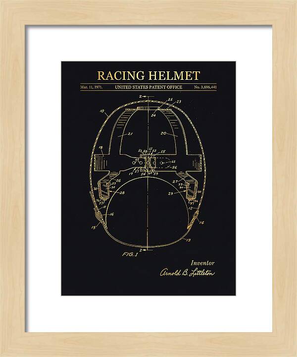 Racing Helmet Gold Patent Us3696441a
