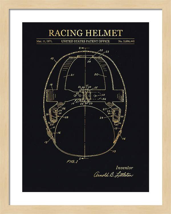 Racing Helmet Gold Patent Us3696441a