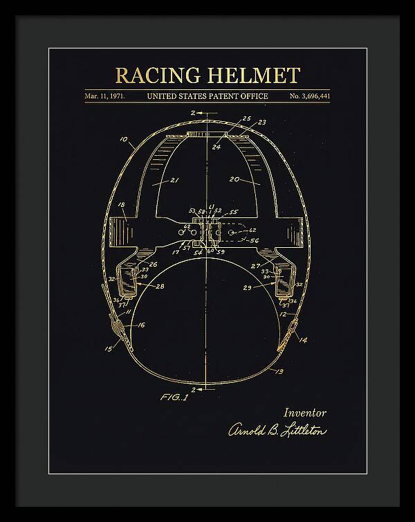 Racing Helmet Gold Patent Us3696441a