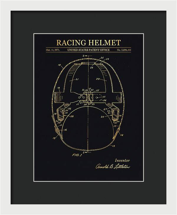 Racing Helmet Gold Patent Us3696441a