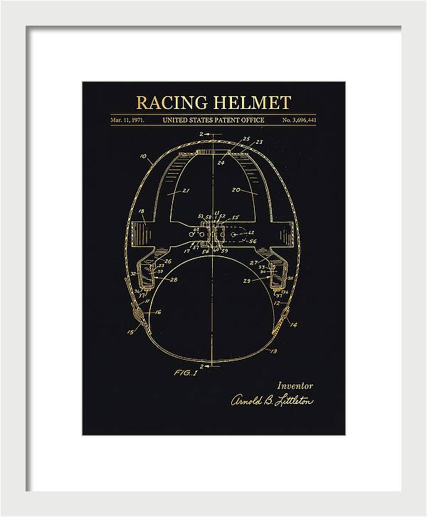 Racing Helmet Gold Patent Us3696441a