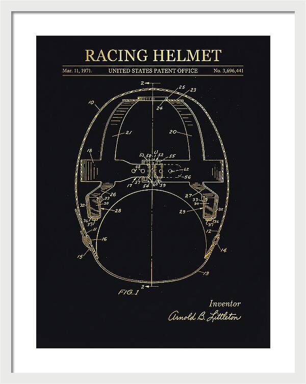 Racing Helmet Gold Patent Us3696441a