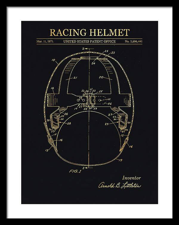Racing Helmet Gold Patent Us3696441a