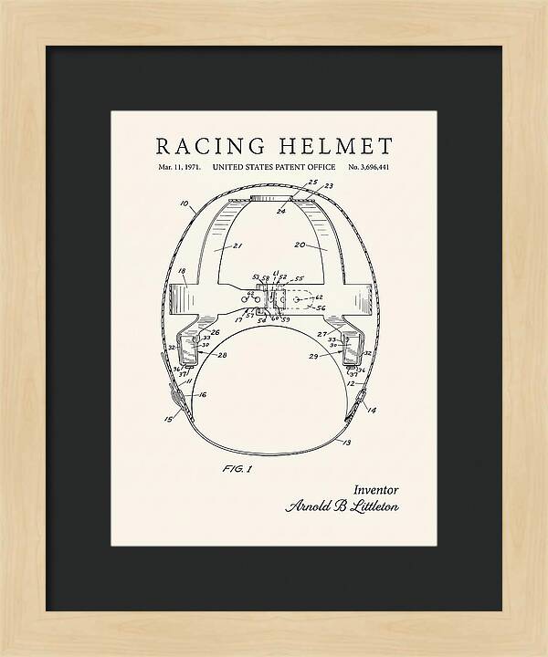 Racing Helmet Minimalist Patent Us3696441a