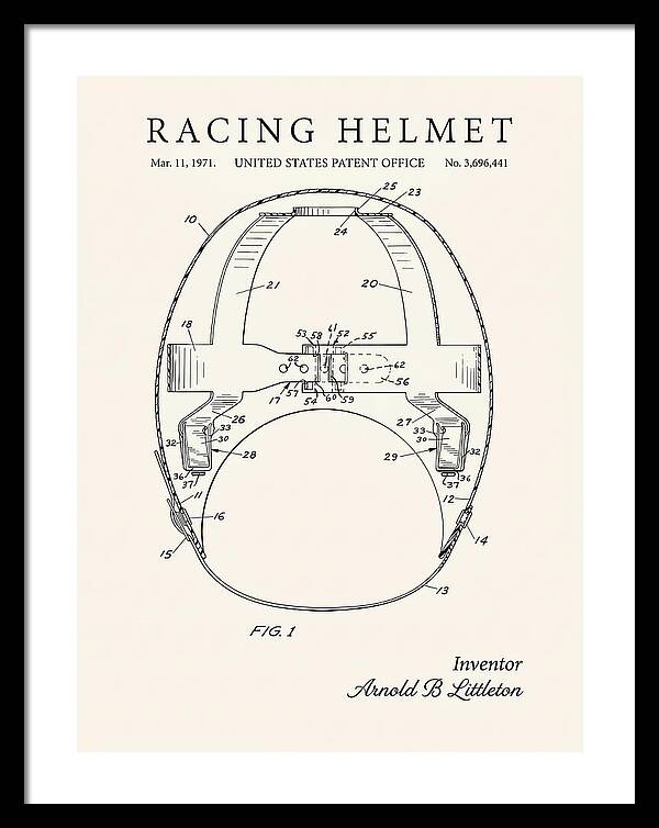 Racing Helmet Minimalist Patent Us3696441a