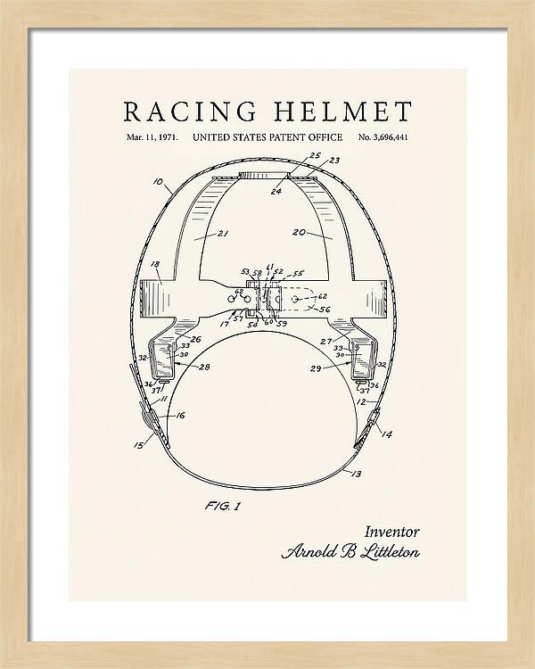 Racing Helmet Minimalist Patent Us3696441a