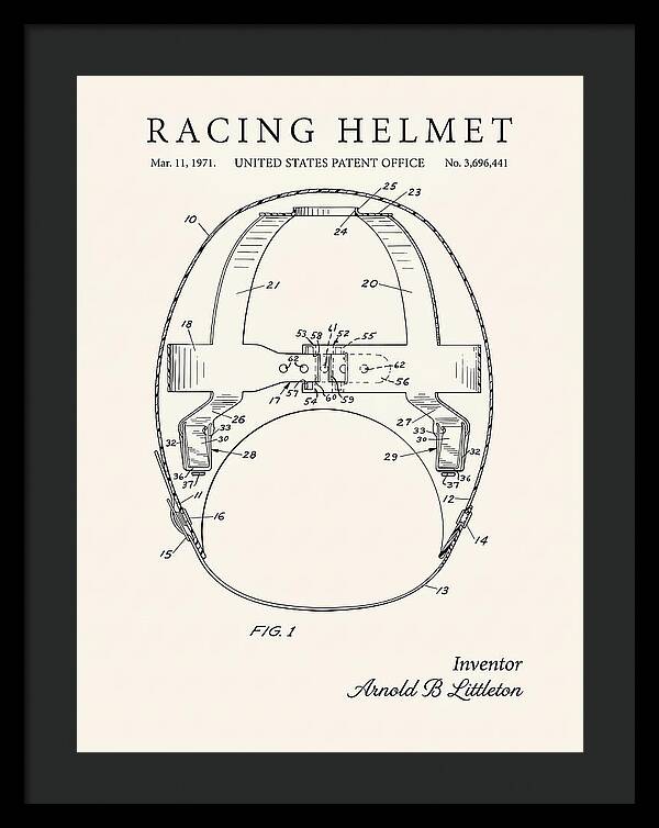 Racing Helmet Minimalist Patent Us3696441a